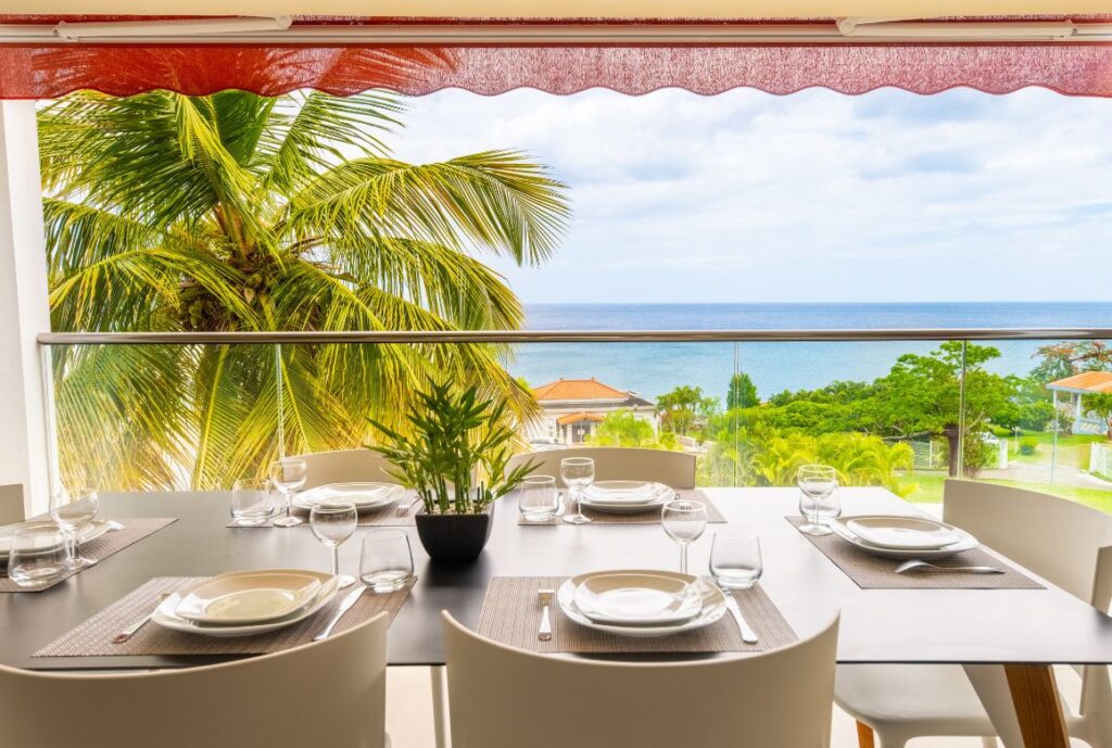 terrasse avec vue mer