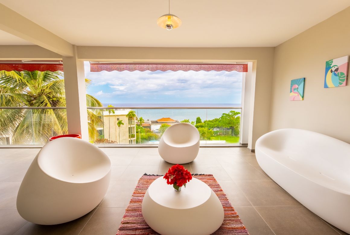 salon design en terrasse