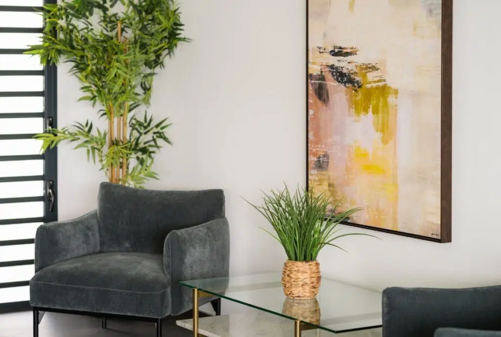 petit salon d'accueil, à l'entrée de la villa